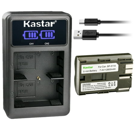Kastar 1-Pack BP-511A Battery and LED2 USB Charger Compatible with Canon PowerShot G6, PowerShot Pro 1, PowerShot Pro 90, PowerShot Pro 90 IS Camera, PowerShot G1 G2 G3 G5 G6 PRO1 PRO90 Camera