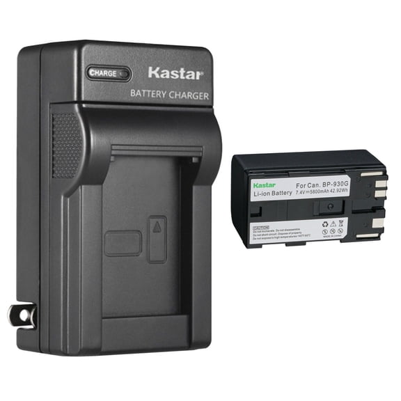 Kastar 1-Pack BP-930G Battery and AC Wall Charger Replacement for Canon UC-X45 UC-X50 UC-X55 V40 V40Hi V50Hi V60Hi V65Hi V72 V75Hi V400 V420 V500 V520 XF100 XF105 XF200 XF205 XF300 XF305 Camera