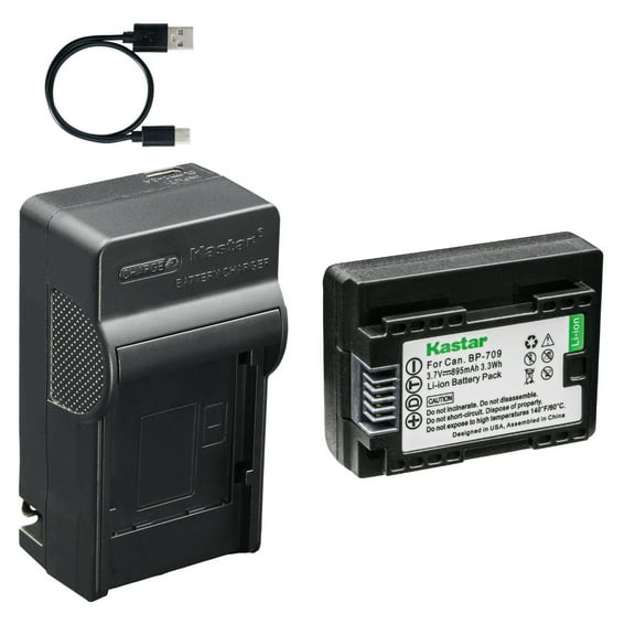 Kastar 1-Pack Battery and AC & USB-C Charger, Compatible with Canon BP-709 BP-718 BP-727 BP-745, Canon VIXIA HF R30 R40 R50 R60 R70 R80 R700 R800, LEGRIA HF M36 M46 M56 M66 M506 M806 Camera