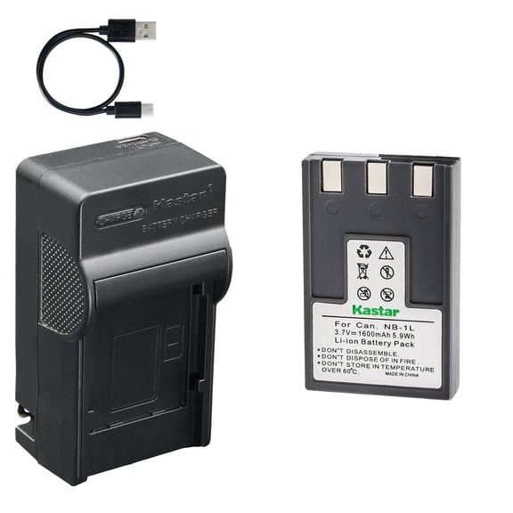 Kastar 1-Pack Battery and AC & USB-C Charger, Compatible with Canon NB-1L NB-1LH PowerShot S100 S200 S230 S300 S330 S400 S410 S500 ELPH S110 IXY Digital 200 300 320 400 430 450 500 Cameras
