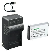 Kastar 1-Pack Battery and AC USB-C Charger, Compatible with Canon NB-5L, NB-5LH, PowerShot S100, S110, SD700 IS, SD800 IS, SD870 IS, SD880 IS, SD970 IS, SD990 IS, SX200 IS, SX210 IS, SX230 HS Cameras