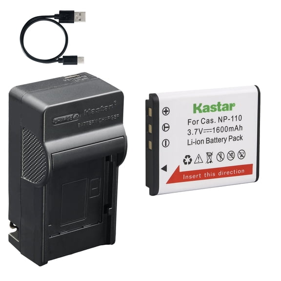 Kastar 1-Pack Battery and AC & USB-C Charger, Compatible with Casio NP-110 NP-160 and JVC BN-VG212, for Exilim EX-ZR10 ZR50 ZR70 Z2000 Z3000 and GZ-V500 VX700 VX815 Cameras