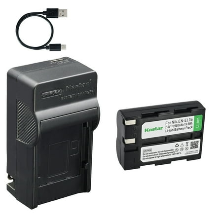 Kastar 1-Pack Battery and AC USB-C Charger, Compatible with Nikon EN-EL3, EN-EL3a, MH-18, MH-18a, MH-19, for Nikon D50, D70, D70s, D100, D100 SLR Cameras