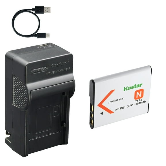 Kastar 1-Pack Battery and AC & USB-C Charger, Compatible with Sony NP-BN1 BC-CSN, Works with Cyber-shot DSC-WX220 WX150 WX100 WX80 WX70 W830 W820 W810 W800 T110 T99 TX30 TX20 TX10 QX10 QX30 Cameras