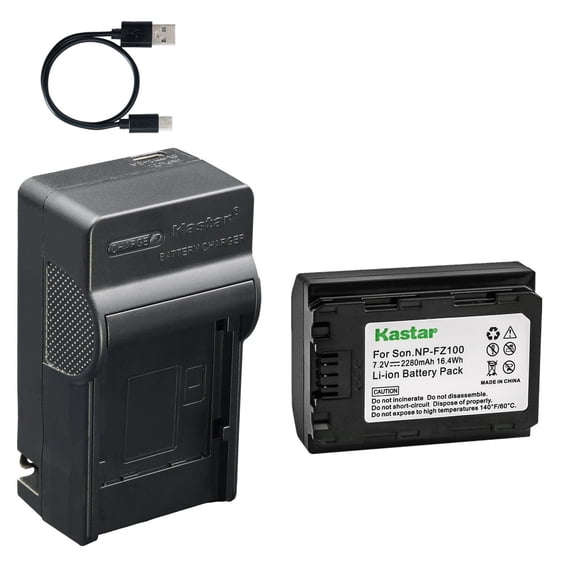 Kastar 1-Pack Battery and AC & USB-C Charger, Compatible with Sony NP-FZ100, Alpha A6600 6700, A7 III, A7 IV, A7R III, A7R IV, A7R V, A9, A9 II, A9 III, A1, FX3, FX30, A7C, A7C II, A7CR, ZV-E1 Camera