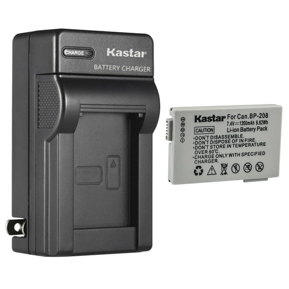 Kastar 1-Pack Battery and AC Wall Charger Replacement for Canon DC201, DC210, DC211, DC220, DC230, iViS DC22, iViS DC50, iViS DC200, Elura 100, FVM300, IXY DVS1, MVX1Si, MVX430, MVX450, MVX460 Cameras