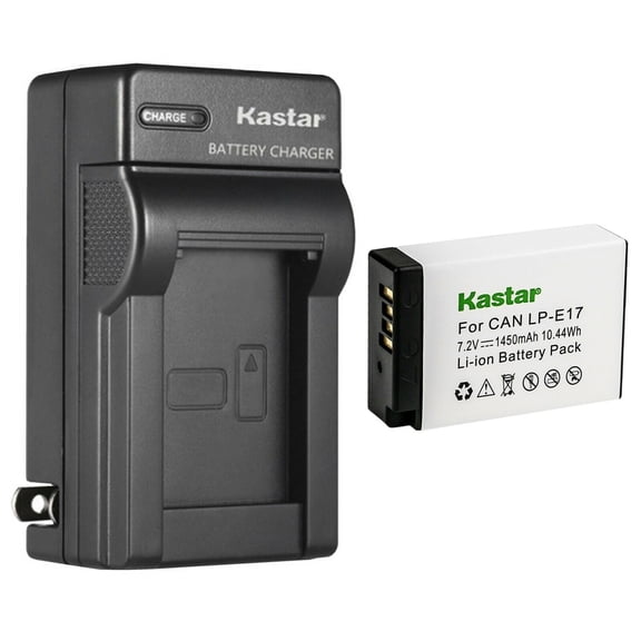 Kastar 1-Pack Battery and AC Wall Charger Replacement for Canon LP-E17 LPE17, LP-E17H Battery, Canon EOS M3, EOS M5, EOS M6, EOS M6 Mark II, EOS 77D Cameras, Canon BG-E18, BG-E18 IR Battery Grip