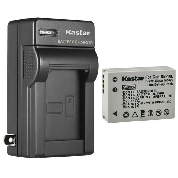 Kastar 1-Pack Battery and AC Wall Charger Replacement for Canon NB-10L NB10L, NB-10LH NB10LH Battery, Canon CB-2LC Charger, Canon PowerShot G1 X, PowerShot G3 X, PowerShot G15, PowerShot G16 Cameras