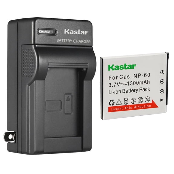 Kastar 1-Pack Battery and AC Wall Charger Replacement for Casio NP-60 CNP-60 Battery, BC-60L Charger, Casio Exilim EX-FS10 EX-S10 EX-S12 EX-Z9 EX-Z19 EX-Z20 EX-Z21 EX-Z25 EX-Z29 EX-Z80 EX-Z85 EX-Z90