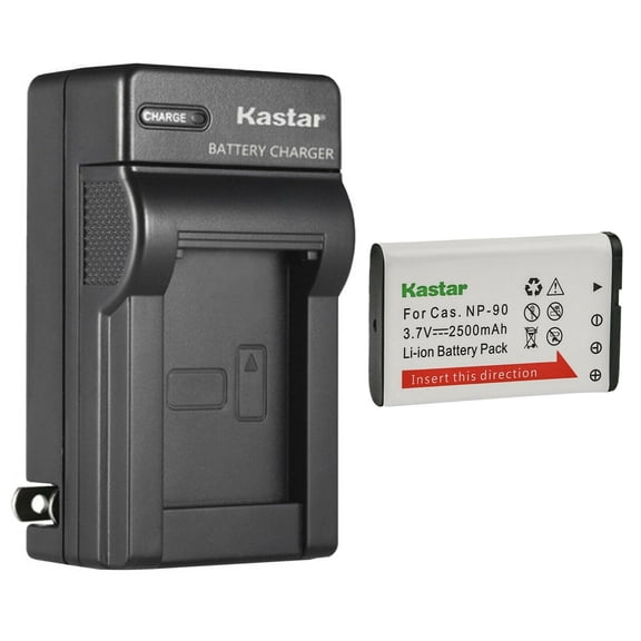Kastar Slim Battery Charger For Casio NP-60, BC-60 – Exilim EX-S12 Camera – 1300mAh Li-Ion