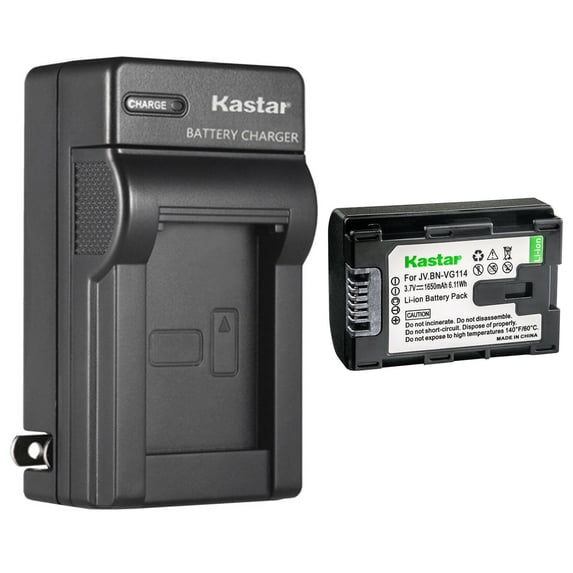 Kastar 1-Pack Battery and AC Wall Charger Replacement for JVC GZ-E10 GZ-E100 GZ-E180 GZ-E200 GZ-E200AU GZ-E200BU GZ-E200RU GZ-E205 GZ-E220 GZ-E225 GZ-E245 GZ-E265 GZ-E280 GZ-E300 GZ-E300AU GZ-E300BU