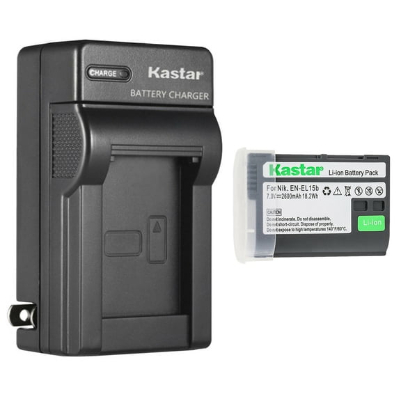Kastar 1-Pack Battery and AC Wall Charger Replacement for Nikon EN-EL15, EN-EL15a, EN-EL15b, EN-EL15e Battery, Nikon MB-D11, MB-D12, MB-D14, MB-D15, MB-D16, MB-D18 Battery Grip