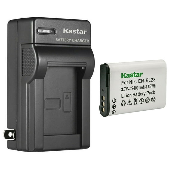 Kastar 1-Pack Battery and AC Wall Charger Replacement for Nikon EN-EL23 ENEL23 Battery, Nikon MH-67 MH-67P Charger, Nikon Coolpix P900, Coolpix P900s, Coolpix S810c Camera