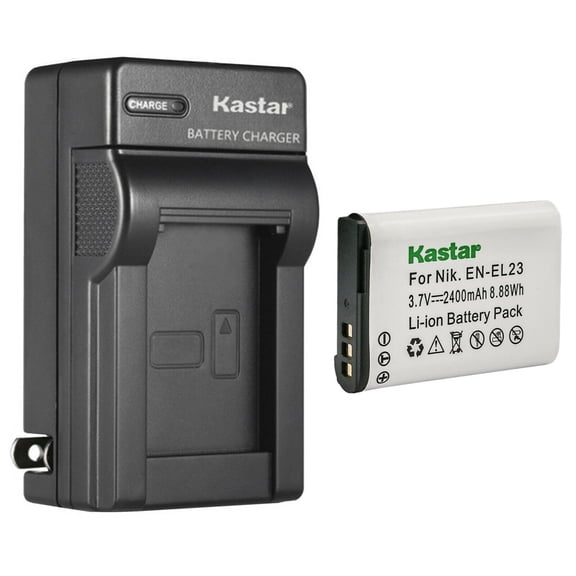 Kastar 1-Pack Battery and AC Wall Charger Replacement for Nikon EN-EL23 ENEL23 Battery, Nikon MH-67 MH-67P Charger, Nikon Coolpix P900, Coolpix P900s, Coolpix S810c Camera