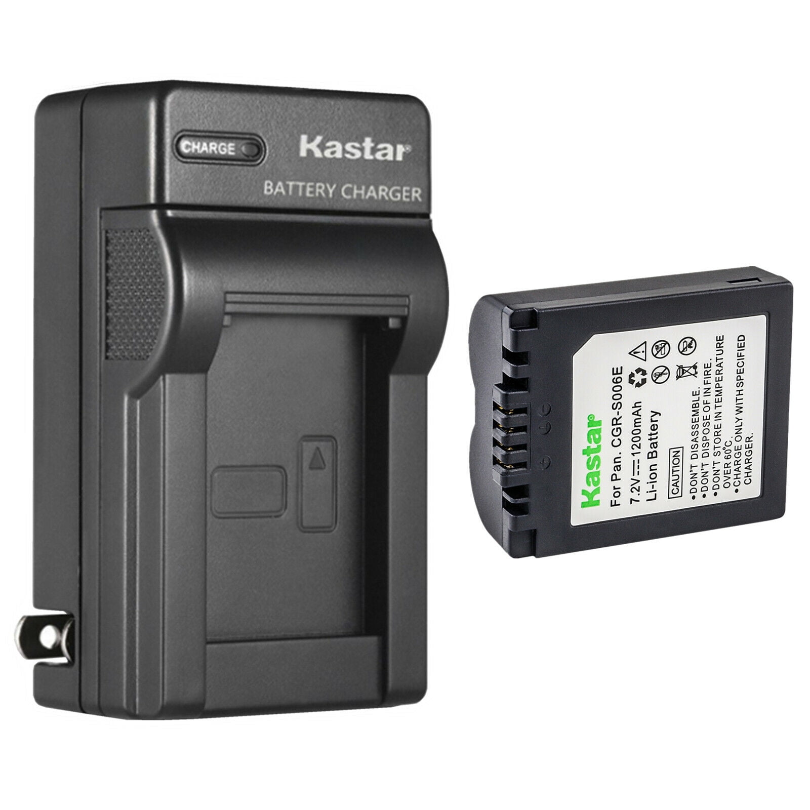 LCD Display Battery Charger Kastar 2-Pack Battery & LCD USB Charger For Panasonic Lumix Cameras - CGA-S006/CGR-S006 Replacement Panasonic Camera Battery