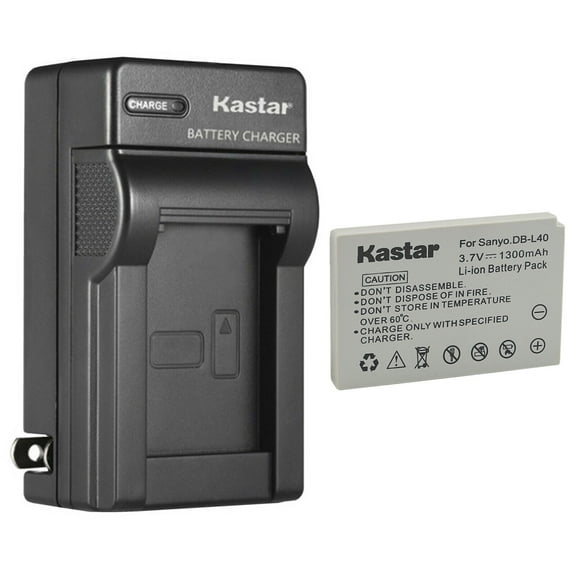 Kastar 1-Pack Battery + AC Wall Charger Replacement for Sanyo DB-L40 DB-L40AU Battery, Xacti DMX-HD1 Xacti DMX-HD1A Xacti DMX-HD1EX Xacti DMX-HD1AEX Xacti DMX-HD15 Xacti DMX-HD2 Xacti DMX-HD700 Camera