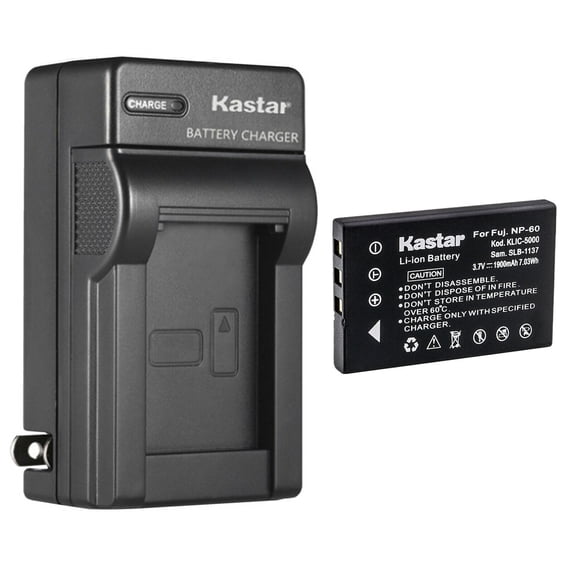 Kastar 1-Pack Battery and AC Wall Charger Replacement for Traveler DC-5300 DC-5390 DC-6300 DV-5000 DV-5070 HD 10x, POLAROID PR-108DG DVC-00725F PDC-3370