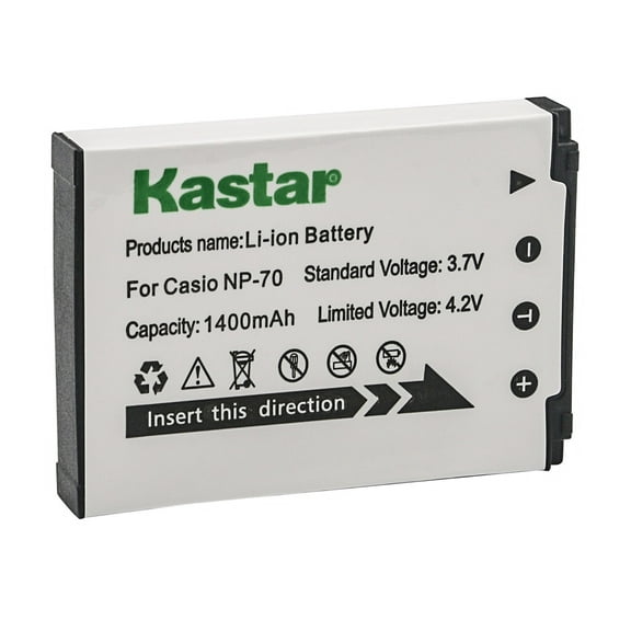 Kastar 1-Pack Battery CNP-70 Replacement for Casio NP-70 NP70, CNP-70 CNP70 Battery, Casio BC-70L Charger, Casio Exilim Zoom EX-Z150SR, Exilim Zoom EX-Z155 Camera