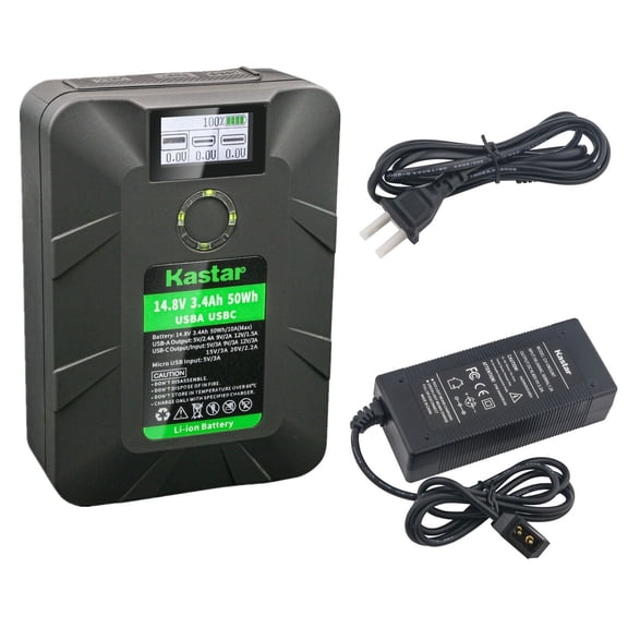 Kastar 1-Pack Battery and D-Tap Charger Compatible with For.A FT-ONE-OPT Full 4K, For.A FT-ONE Full 4K Variable Frame Rate Camera, AJA CION 4K/UHD and 2K/HD Production Camera ARRI Camera