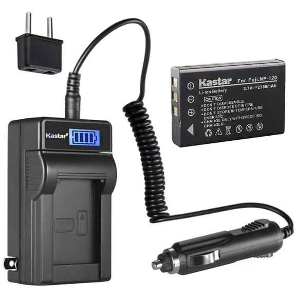Kastar 1-Pack Battery and LCD AC Charger Compatible with TOSHIBA NP-120, PX1657, TOSHIBA CAMILEO H30, CAMILEO X100, PENTAX D-Li7, Optio 450, Optio 550, Optio 555, Optio 750 750Z, Optio MX, Optio MX4