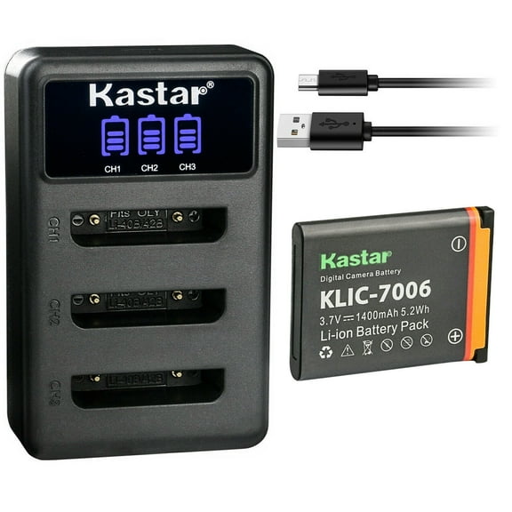Kastar 1 Pack Battery and LCD Triple USB Charger Compatible with Kodak Easyshare M531, Easyshare M532, Easyshare M550, Easyshare Kodak M552, Easyshare M575, Easyshare M577, Easyshare M580