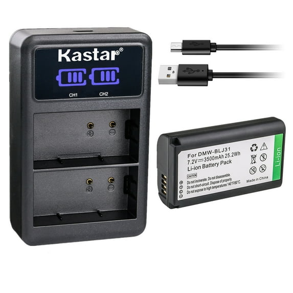 Kastar 1-Pack Battery and LED2 USB Charger Compatible with Panasonic DMW-BLJ31, DMW-BLJ31e Battery, Panasonic LUMIX S1, LUMIX S1R, LUMIX S1H, DMW-BGS1R, LUMIX S Series Full-Frame Mirrorless Cameras