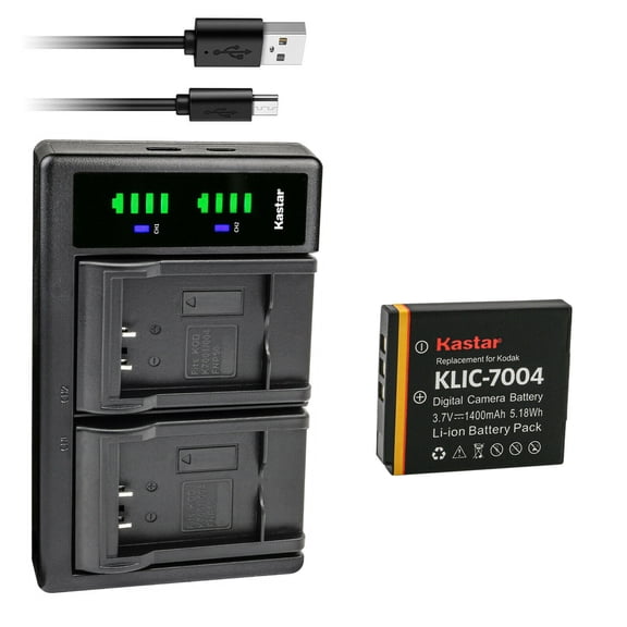 Kastar 1-Pack Battery and LTD2 USB Charger Compatible with Kodak KLIC-7004 K7004 Battery, Kodak K7700 Charger, EasyShare M1033, EasyShare M1093 IS, EasyShare M2008, EasyShare V1073, EasyShare V1233