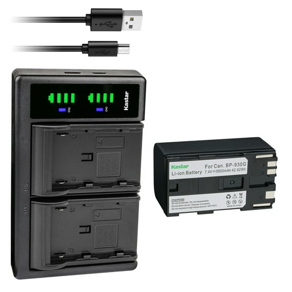 Kastar 1-Pack BP-930G Battery and LTD2 USB Charger Compatible with Canon ES7000ES ES7000V ES8000V ES8100V ES8200V ES8400V ES8600 G10 G10Hi G15Hi G20Hi G30Hi G35Hi G45Hi G1000 G1500 G2000 Camera