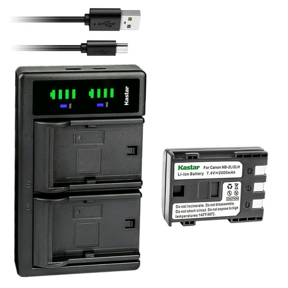 Kastar 1-Pack Battery and LTD2 USB Charger Replacement for Canon MD235, MD255, MD265, MV5, MV5i, MV5iMC, MV6iMC, MV790, MV790i, MV800, MV800i, MV830, MV830i, MV850i, MV880X, MV890, MV900