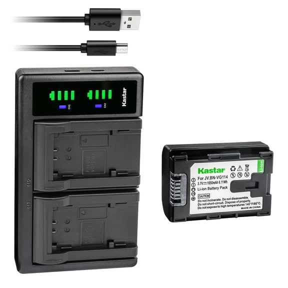 Kastar 1-Pack Battery and LTD2 USB Charger Replacement for JVC LY37166-002B, LY37166-002C, Everio GZ-E10, Everio GZ-E100, Everio GZ-E180, Everio GZ-E200 GZ-E200AU GZ-E200BU GZ-E200RU, Everio GZ-E205