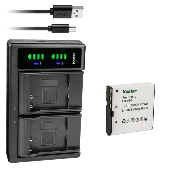Kastar 1-Pack Battery and LTD2 USB Charger Replacement for OUCCA HD Series HD-180, HD-500A, HD-A1, HD-A70, HD-H9, HD-V128A, HD-V500, Pamiel DDV Series DDV-P31, DDV-P32, DDV-P33, DDV-P35, DDV-P38
