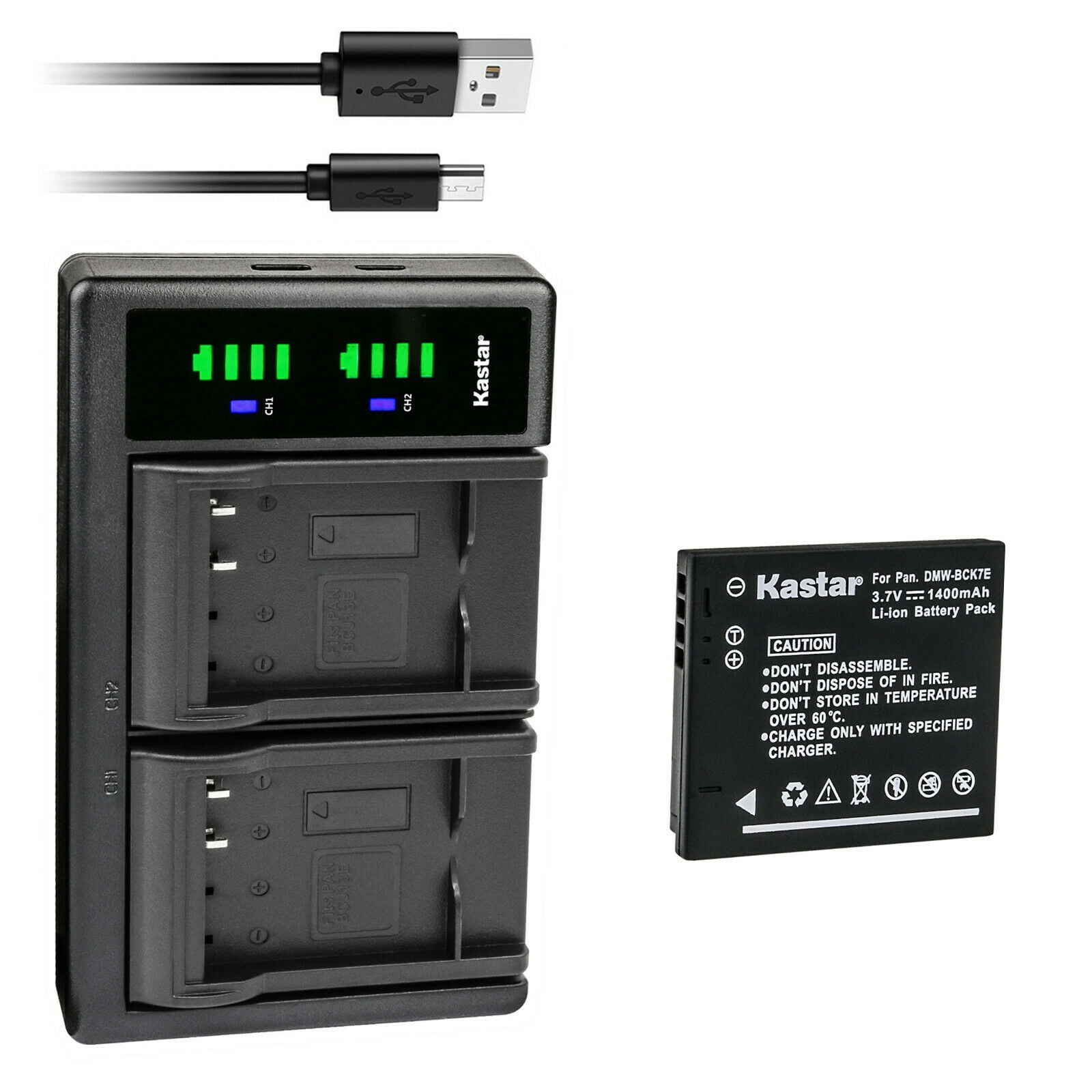 Kastar 2-Pack Battery & AC Charger For Panasonic Lumix Cameras - Compatible With DMC-FS15, FS25, FS30 & More