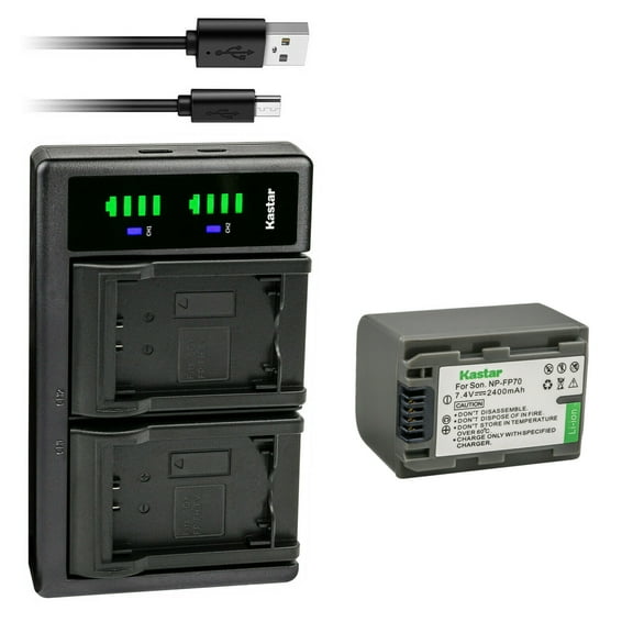 Kastar 1-Pack Battery NP-FP70/FP71 and LTD2 USB Charger Compatible with Sony DCR-HC35 DCR-HC36 DCR-HC39 DCR-HC40 DCR-HC41 DCR-HC42 DCR-HC43 DCR-HC44 DCR-HC46 DCR-HC65 DCR-HC85 DCR-HC94 DCR-HC96 Camera