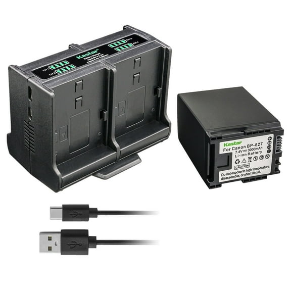 Kastar 1-Pack Battery and Quadruple Charger Compatible with Canon VIXIA HF M306 HFM306, VIXIA HF M40 HFM40, VIXIA HF M41 HFM41, VIXIA HF M46 HFM46, VIXIA HF M400 HFM400, VIXIA HF M406 HFM406 Camera