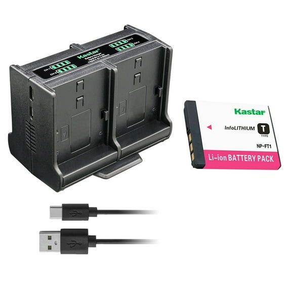 Kastar 1-Pack Battery and Quadruple Charger Compatible with Sony Cyber-shot DSC-M1, DSC-M2, DSC-T10, DSC-T10/B, DSC-T10/P, DSC-T10/W, DSC-T11, DSC-T33 Digital Camera