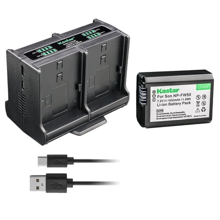 Kastar 1-Pack Battery and Quadruple Charger Compatible with Sony NP-FW50, W Series Battery, NEX/EVF Models Battery, Sony BC-VW1, BC-TRW Charger, Sony VG-C1EM, VG-C2EM Grip