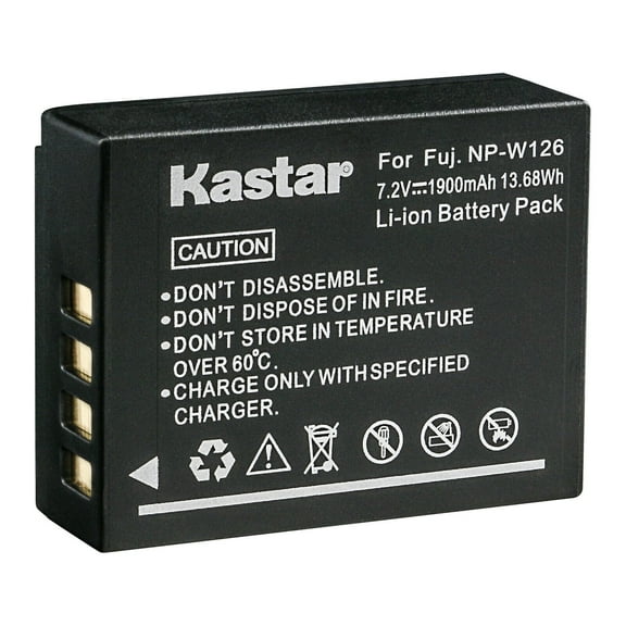 Kastar 1-Pack Battery Replacement for Fujifilm NP-W126, NP-W126s Battery, Fujifilm X-E1, X-E2, X-E2S, X-E3, X-E4, X-H1, X-M1, X-S10, X-T1, X-T2, X-T3, X-T10, X-T20, X-T30, X-T100, X-T200 Camera