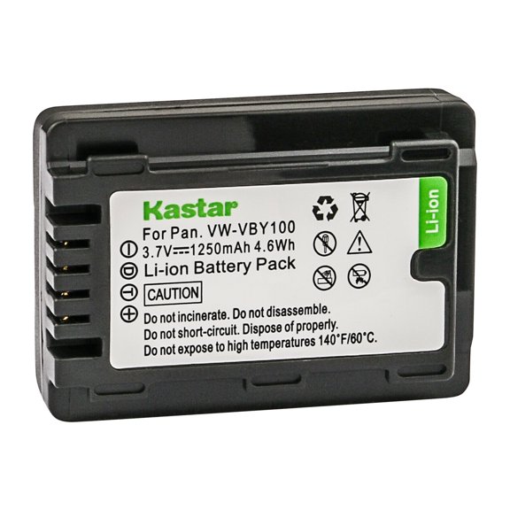 Kastar 1-Pack Battery Replacement for Panasonic VW-VBY100 Battery, Panasonic HC-V110, HC-V110G, HC-V110GK, HC-V110K, HC-V110P, HC-V110P-K , HC-V130, HC-V130K , HC-V201, HC-V201K Cameras