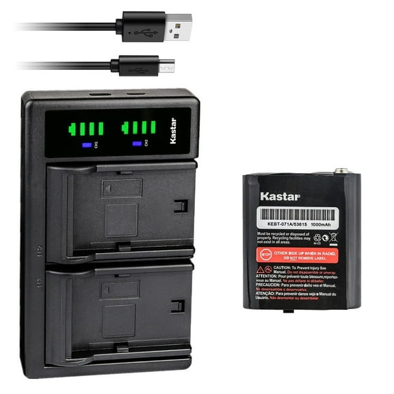 Kastar 1-Pack Battery and Smart Dual Charger Replacement for Motorola TalkAbout H20 T470 T475 T47X T480 T500 T600 H20 T605 H20 T631 T800 T82 T82 EXTREME T92 H2O, TalkAbout T475 T47X T480
