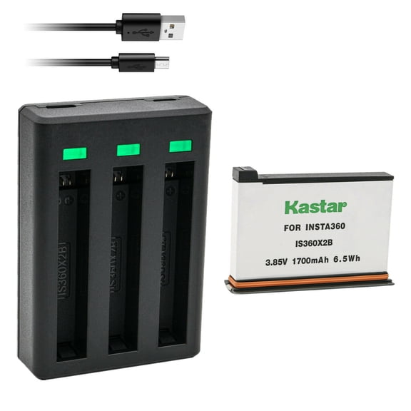Kastar 1-Pack Battery and Triple USB Charger Compatible with Insta 360 ONE X2 Rechargeable Lithium Polymer Battery, Insta360 ONE X2 Action Camera (Non-Waterproof)