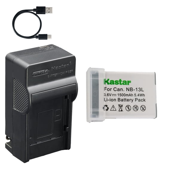 Kastar 1-Pack Battery and AC & USB-C Charger, Compatible with Canon NB-13L NB-13LH NB-15L for G7 X G5 X G9 X SX620 SX720 SX730 SX740 Cameras