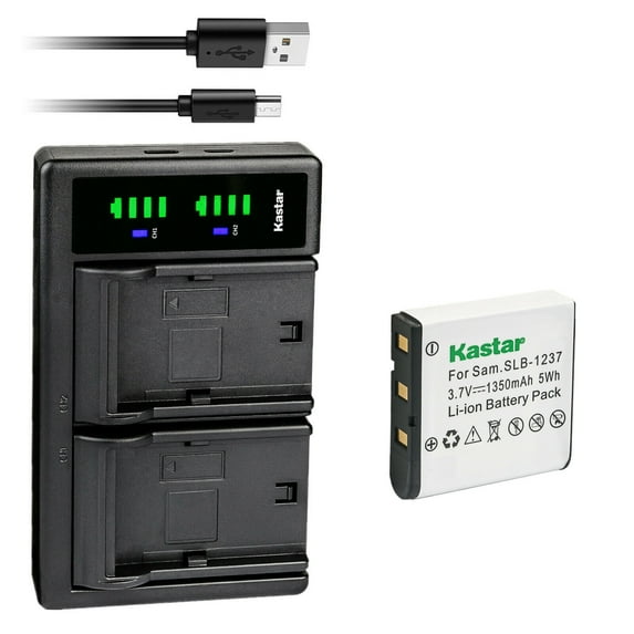 Kastar 1-Pack Battery and LTD2 USB Charger Replacement for Samsung SLB-1237 Battery, Samsung Digimax L55, Digimax L55W, Digimax L85 Digital Cameras