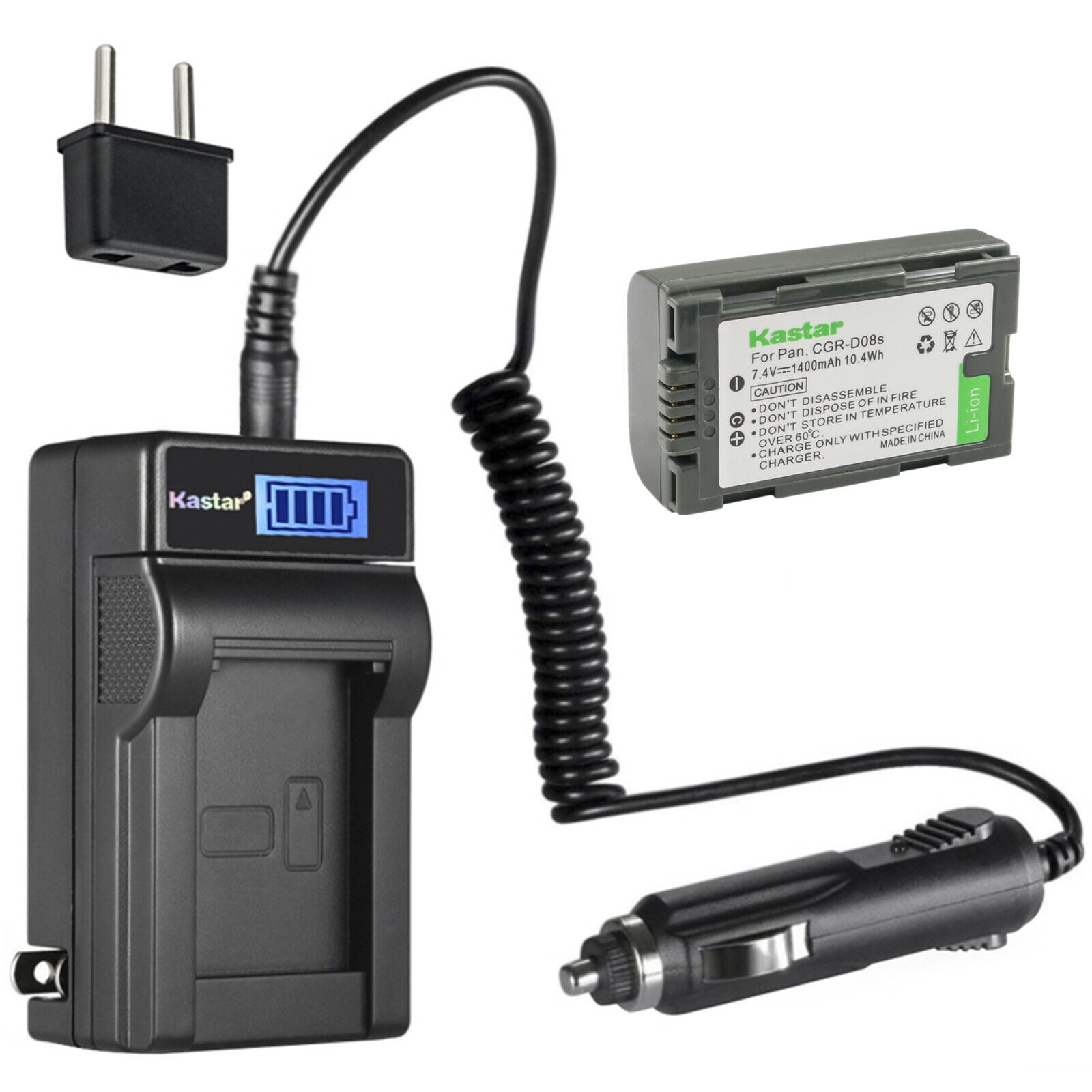Dvc Battery Kastar 1-Pack CGA-D08 Battery and LCD AC Charger Compatible with ...