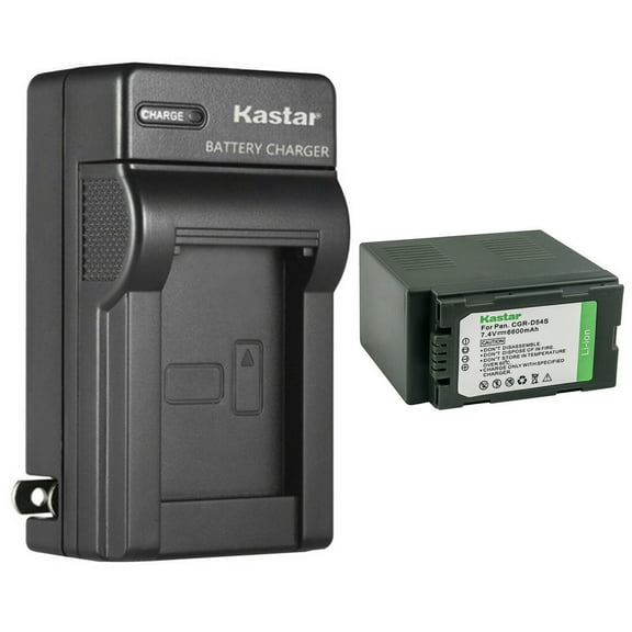 Kastar 1-Pack CGA-D54 Battery and AC Wall Charger Replacement for Panasonic AG-HPX255 AG-HPX255P AG-HPX255EJ, AG-HVX200 AG-HVX200E AG-HVX200P AG-HVX200AP AG-HVX200AEN, AG-HVX201, NV-DS29 NV-DS29EG