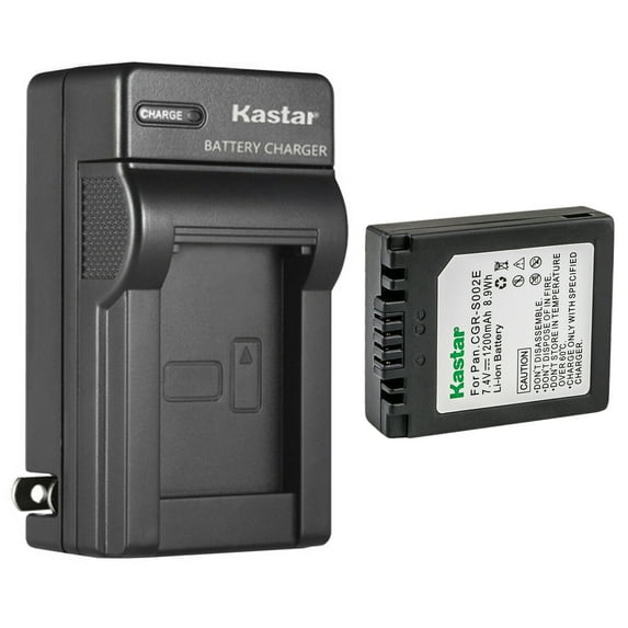 Kastar 1-Pack CGA-S002 Battery and AC Wall Charger Replacement for Panasonic Lumix DMC-FZ5GN, Lumix DMC-FZ5K, Lumix DMC-FZ5PP, Lumix DMC-FZ5S, Lumix DMC-FZ10, Lumix DMC-FZ10EB, Lumix DMC-FZ10EG-K