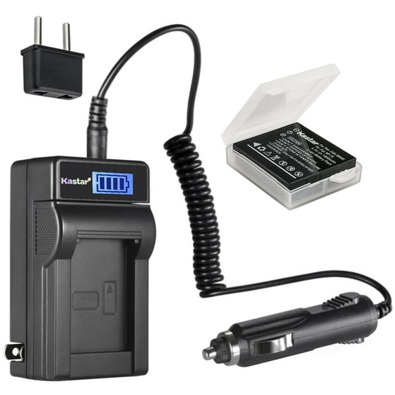 Kastar 1-Pack CGA-S005 Battery and LCD AC Charger Compatible with Panasonic Lumix DMC- LX1, Lumix DMC- LX2, Lumix DMC- LX3, Lumix DMC- FS1, Lumix DMC- FS2, Lumix DMC- FX01, Lumix DMC- FX07 Cameras