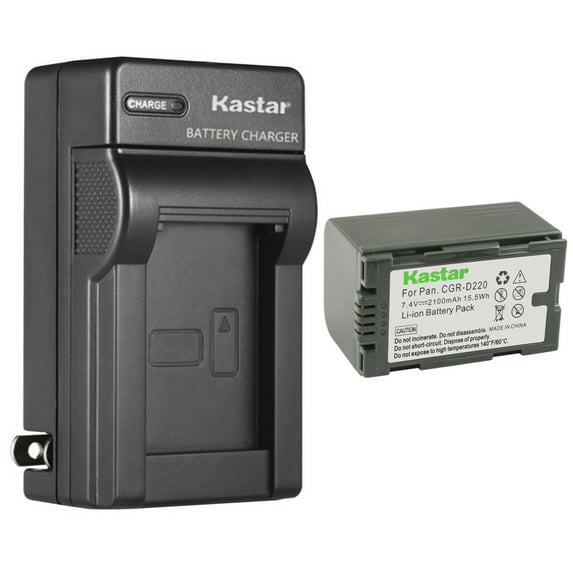 Kastar 1-Pack CGR-D16 Battery and AC Wall Charger Replacement for Panasonic PV-GS12, PV-GS13, PV-GS14, PV-GS15, PV-GS16, PV-BP8, PV-D401, PV-VM202, DZ-MX5000, VDR-M10, VDR-M20, AJ-PCS060G Camera