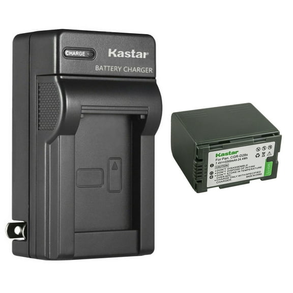 Kastar 1-Pack CGR-D28 Battery and AC Wall Charger Replacement for Panasonic VDR-M20, AJ-PCS060G(Portable Hard Disk), AG-3DA1, AG-3DA1E, AG-3DA1P, AG-AC90, AG-AC90P, AG-AC90PJ, AG-AC90PX, AG-DVC7