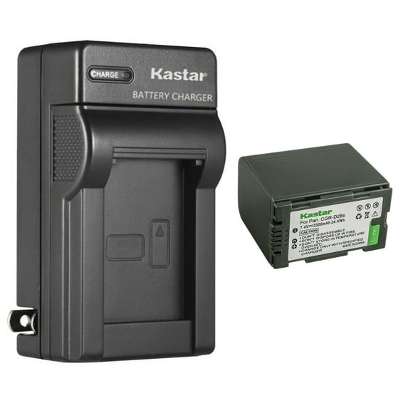Kastar 1-Pack CGR-D28 Battery and AC Wall Charger Replacement for Panasonic VDR-M20, AJ-PCS060G(Portable Hard Disk), AG-3DA1, AG-3DA1E, AG-3DA1P, AG-AC90, AG-AC90P, AG-AC90PJ, AG-AC90PX, AG-DVC7