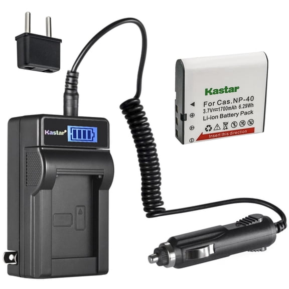 Kastar 1-Pack CNP-40 Battery and LCD AC Charger Compatible with Casio Exilim EX-Z400, Exilim EX-FC100, Exilim EX-FC150, Exilim EX-FC160S, Exilim Pro EX-P505, Exilim Pro EX-P600, Exilim Pro EX-P700